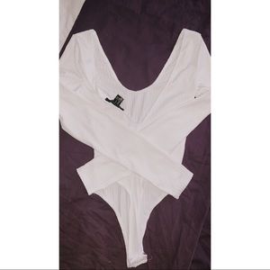White bodysuit with low back size S